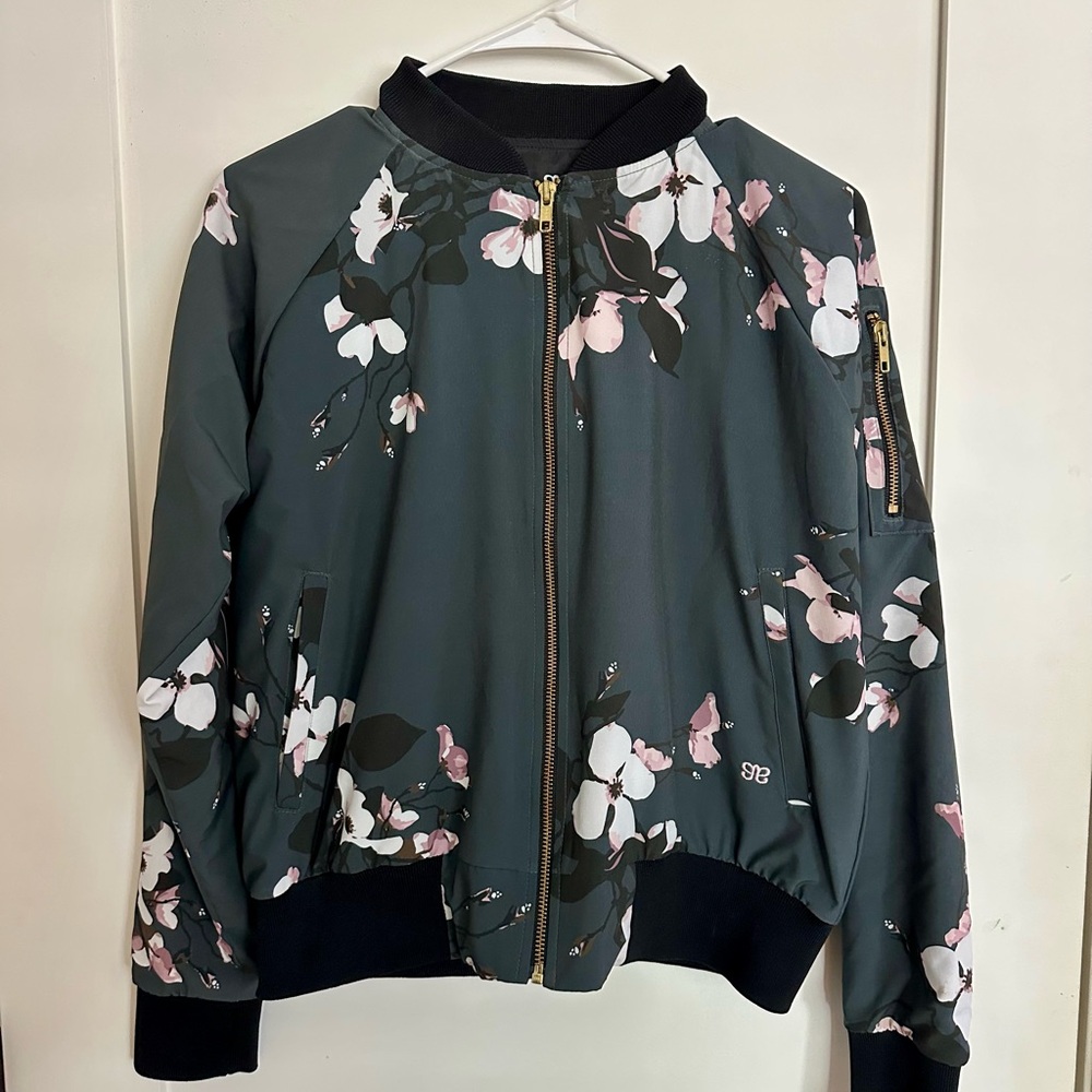 Albion Orchard Blossom Bomber Jacket, size Small